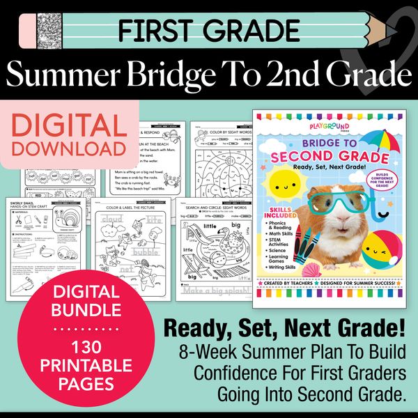Printable Bridge To Second Grade Digital Summer Workbook