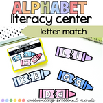 Back to School Crayon Alphabet Match Literacy Center | Alphabet Activities