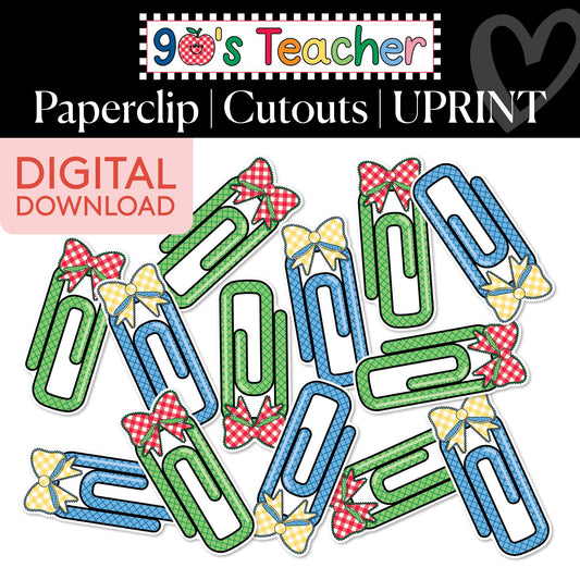 Printable Retro Paperclip Cutouts | 90s Teacher