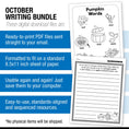 Load image into Gallery viewer, Printable Second Grade October Writing Bundle
