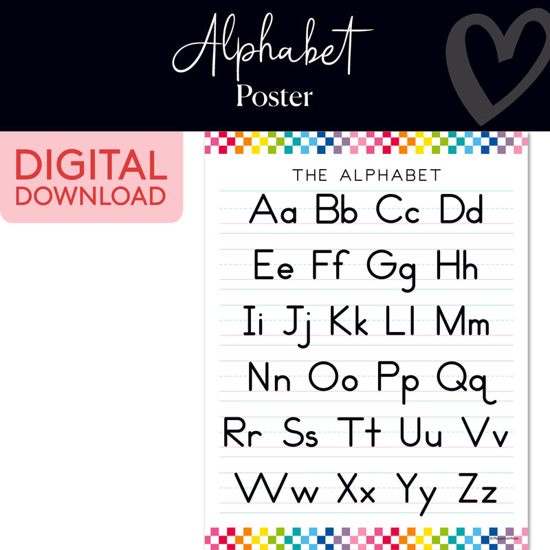 Alphabet | Classroom Posters | Printable Classroom Decor | Schoolgirl Style