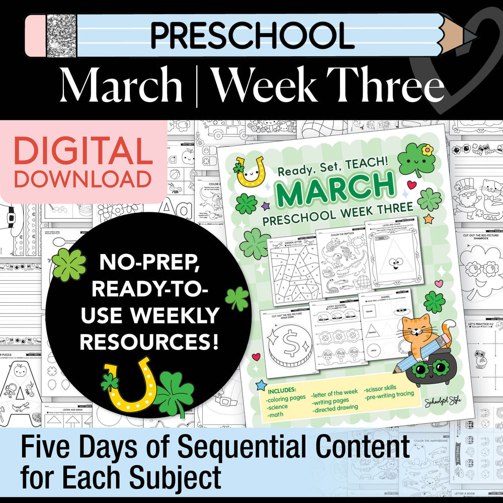 Printable Preschool March Week 3 Resources