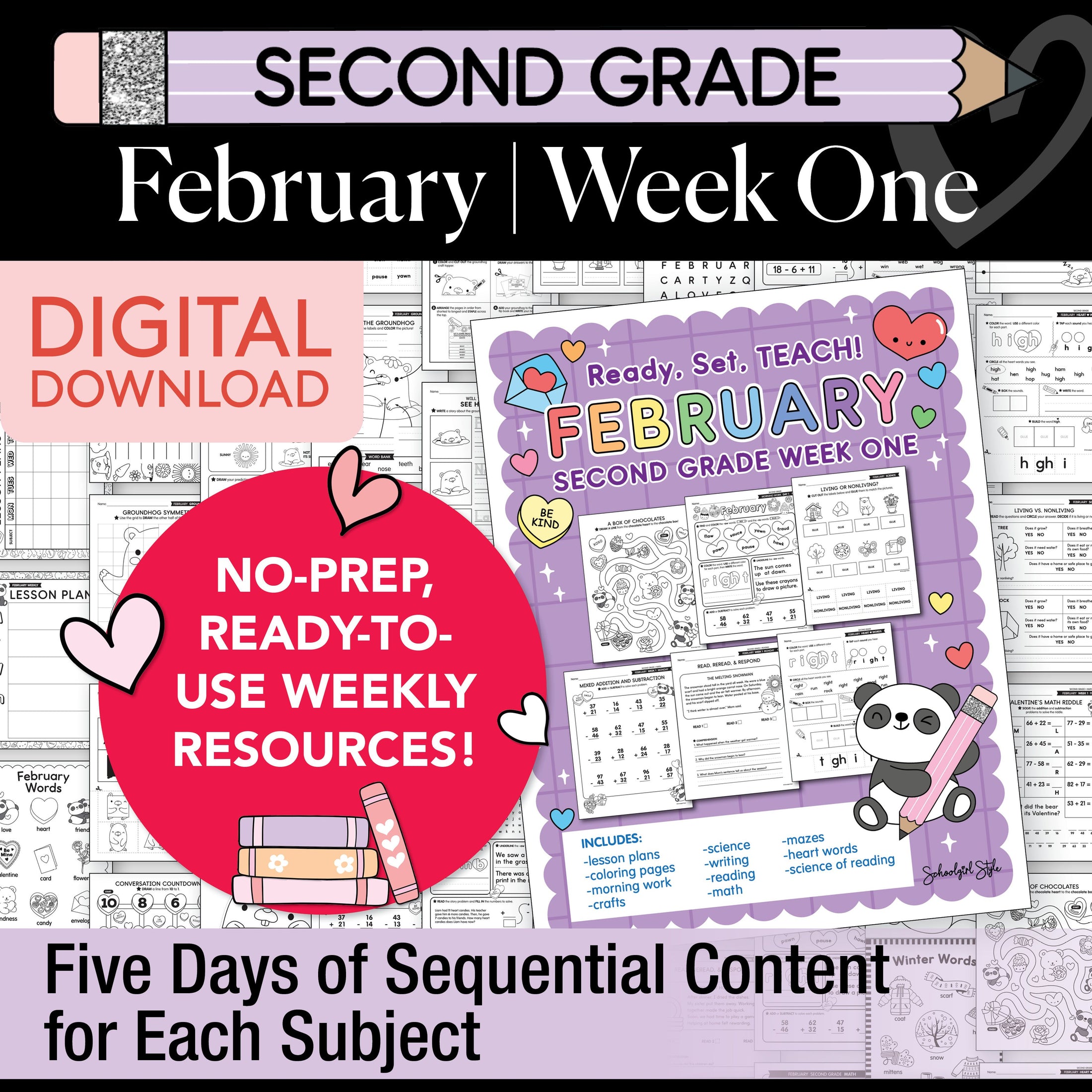 Printable Second Grade February Week 1 Resources