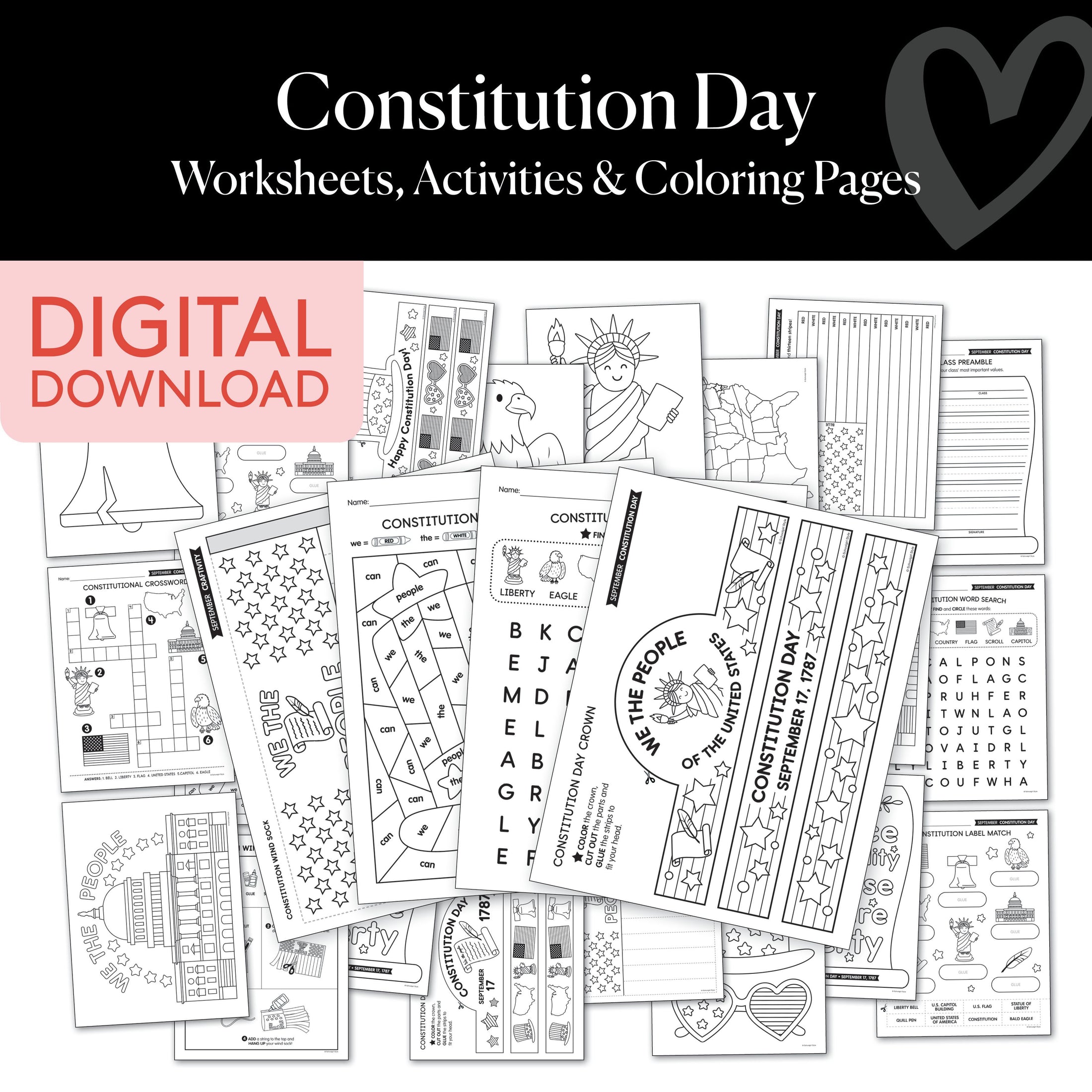 Constitution Day Worksheets, Activities, & Coloring Pages 
