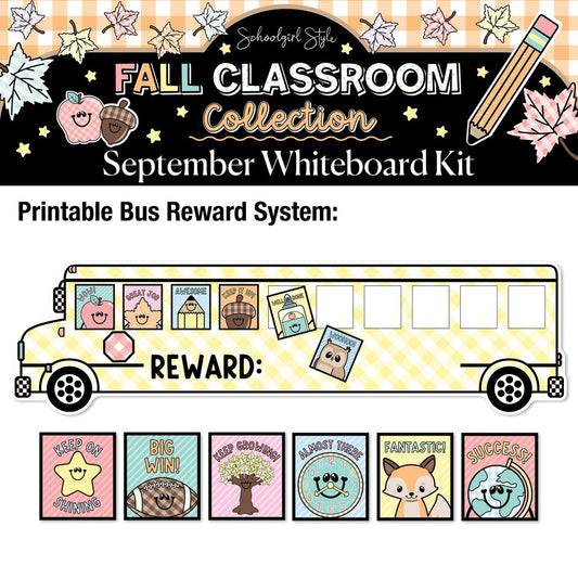 Printable Pastel Fall September Whiteboard Kit