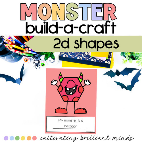 Monster Build A Shape Craft | October | Halloween | 2D Shapes