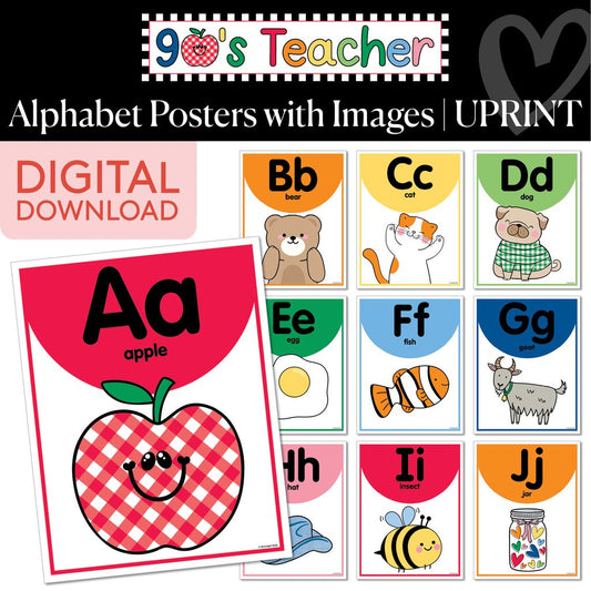 Printable Retro Alphabet Posters | 90s Teacher