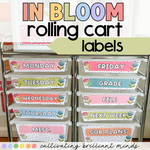 In Bloom Editable Rolling Cart Draw Labels | Back to School | Classroom Decor