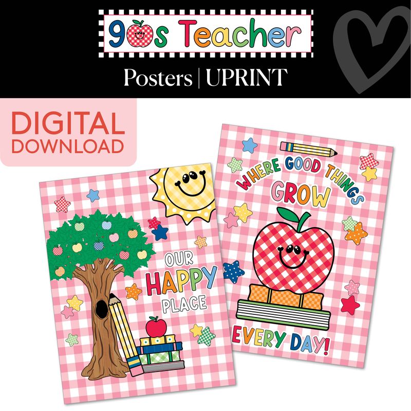 Printable Retro Happy Place Posters | 90s Teacher