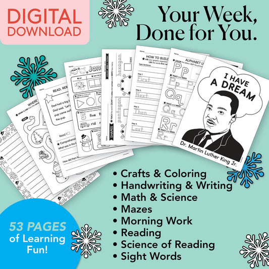 Printable First Grade January Week 3 Resources