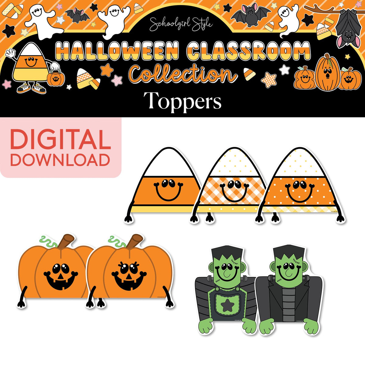 Printable Halloween Toppers Cutouts | 90s Teacher