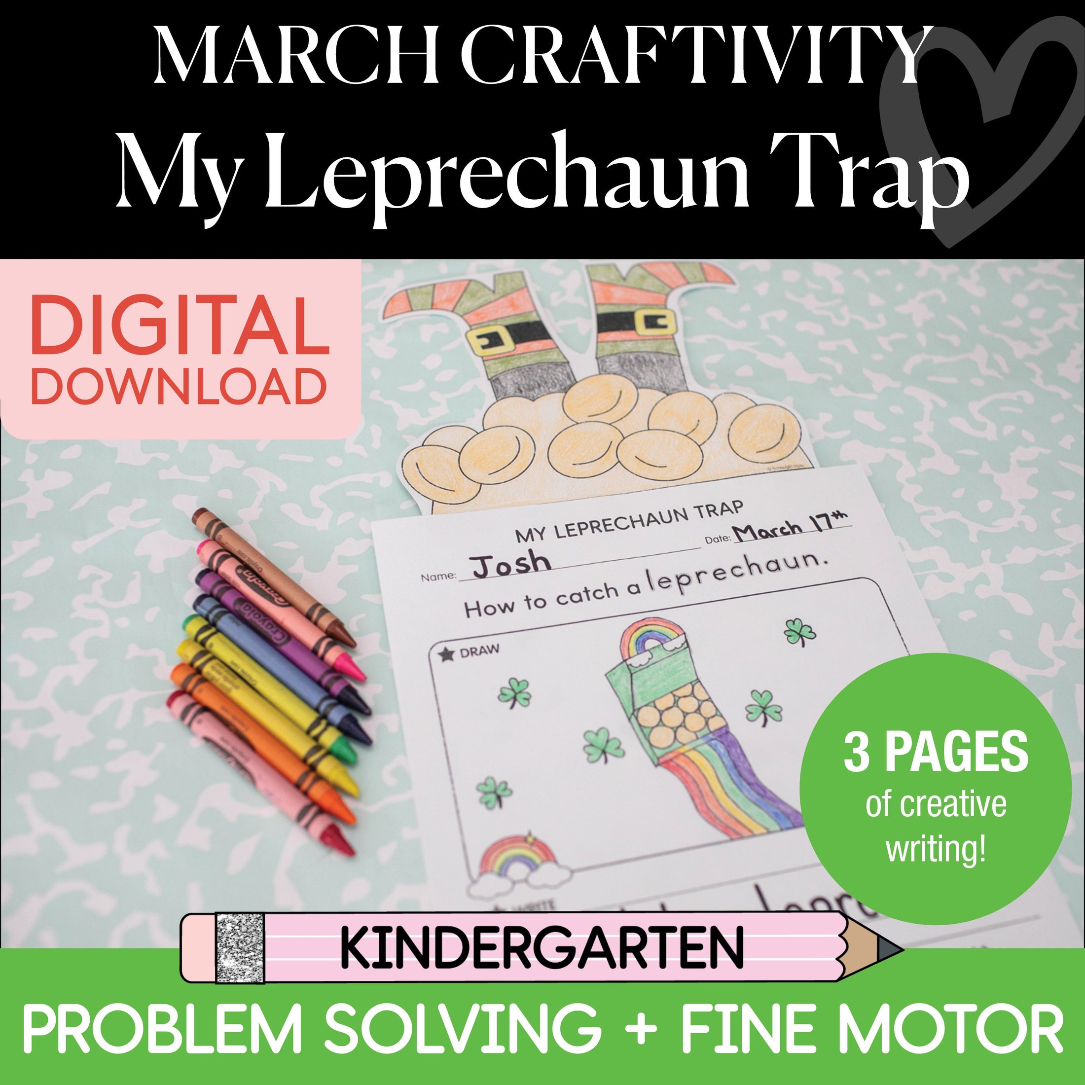 Printable March My Leprechaun Trap Craftivity