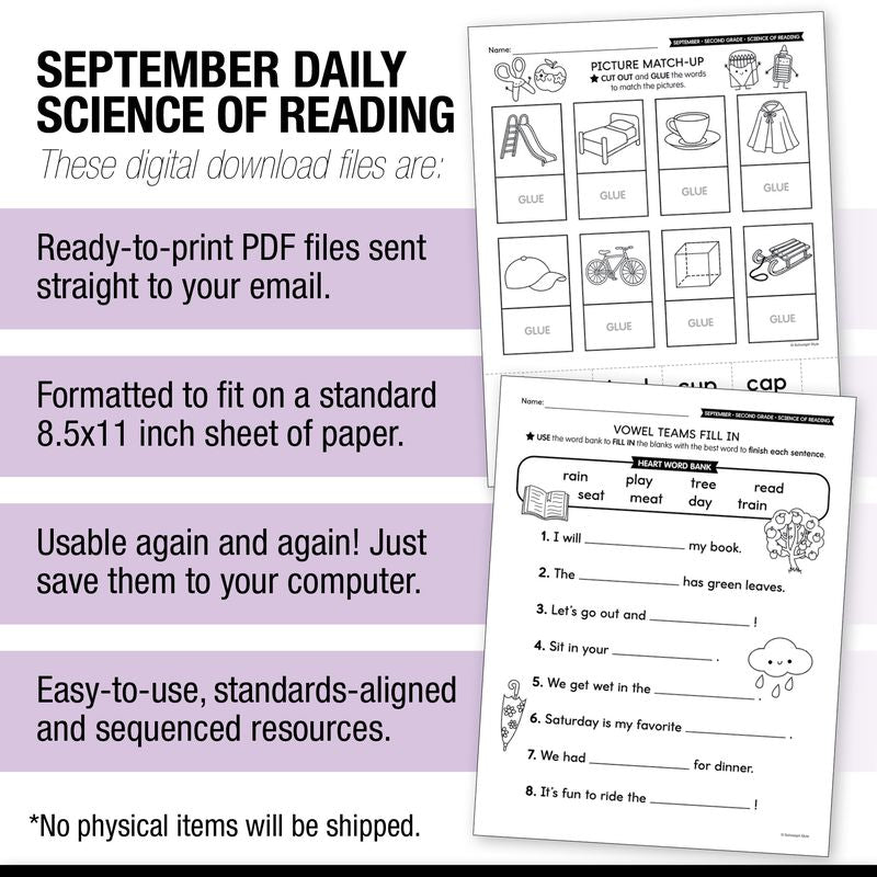 Second Grade September Daily Science of Reading