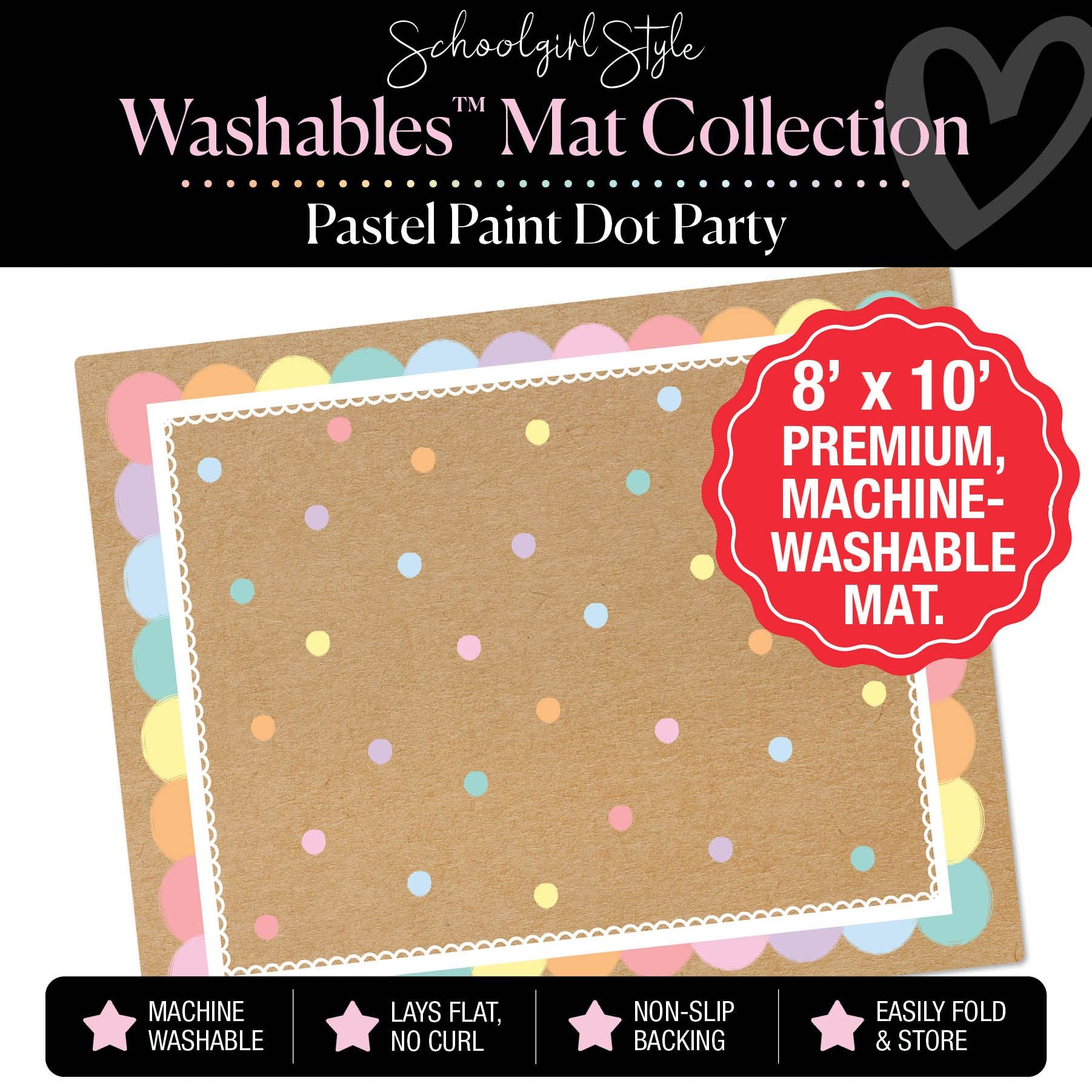 Pastel Paint Dot Party Classroom Mat by Schoolgirl Style