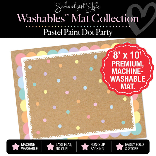 Pastel Paint Dot Party Classroom Mat by Schoolgirl Style