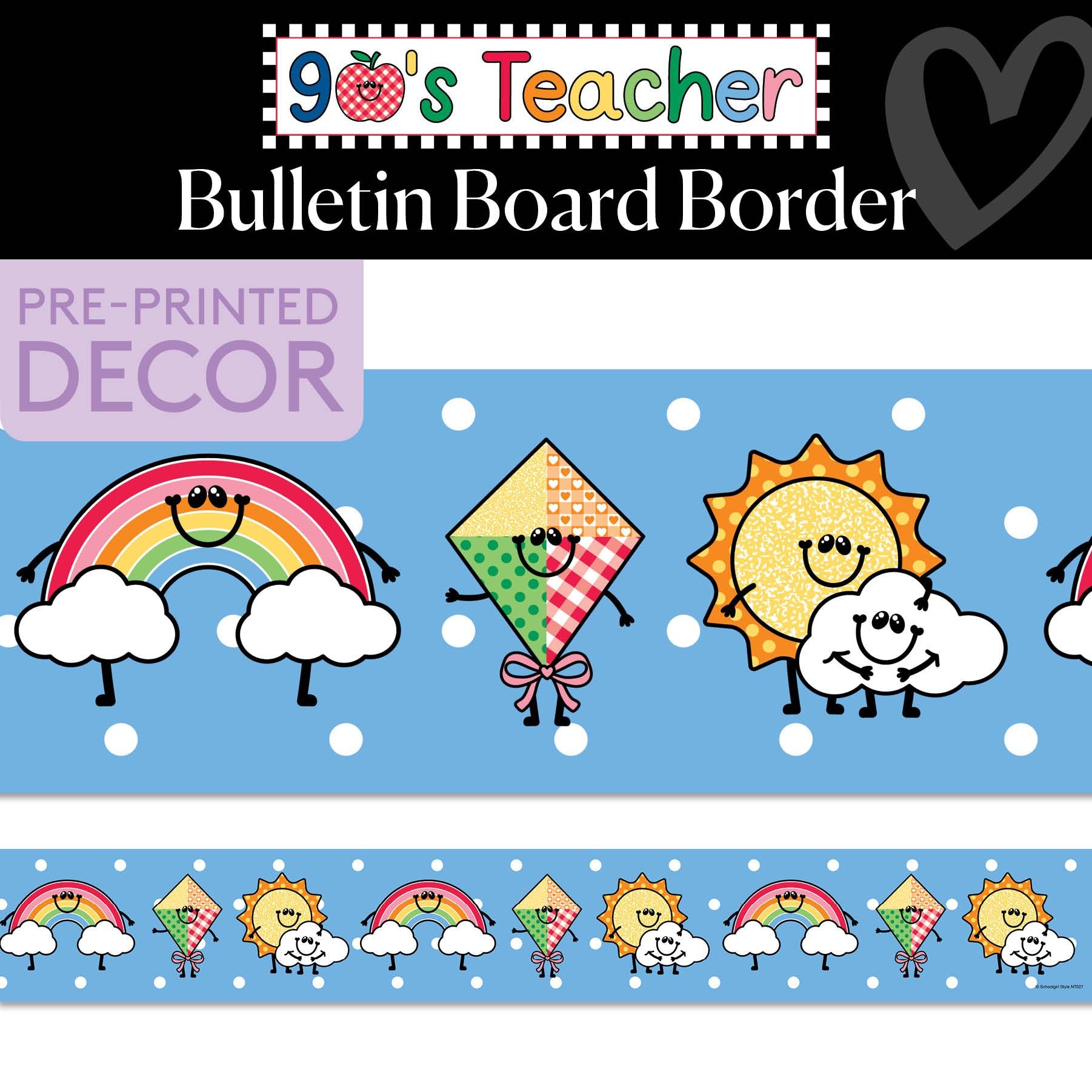 Sunshine and Smiles Retro Bulletin Board Border | 90s Teacher