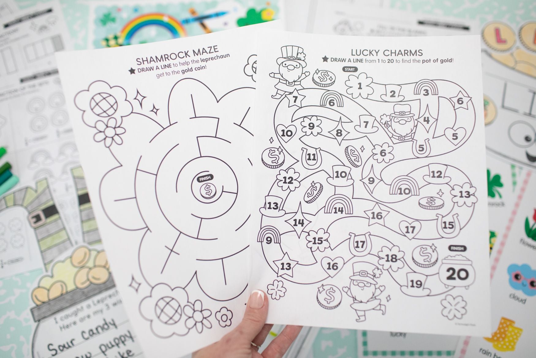 Printable March Mazes and Word Searches