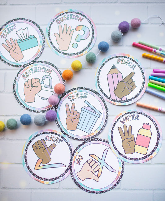 Printable Pastel Hand Symbols | Pretty in Pastel