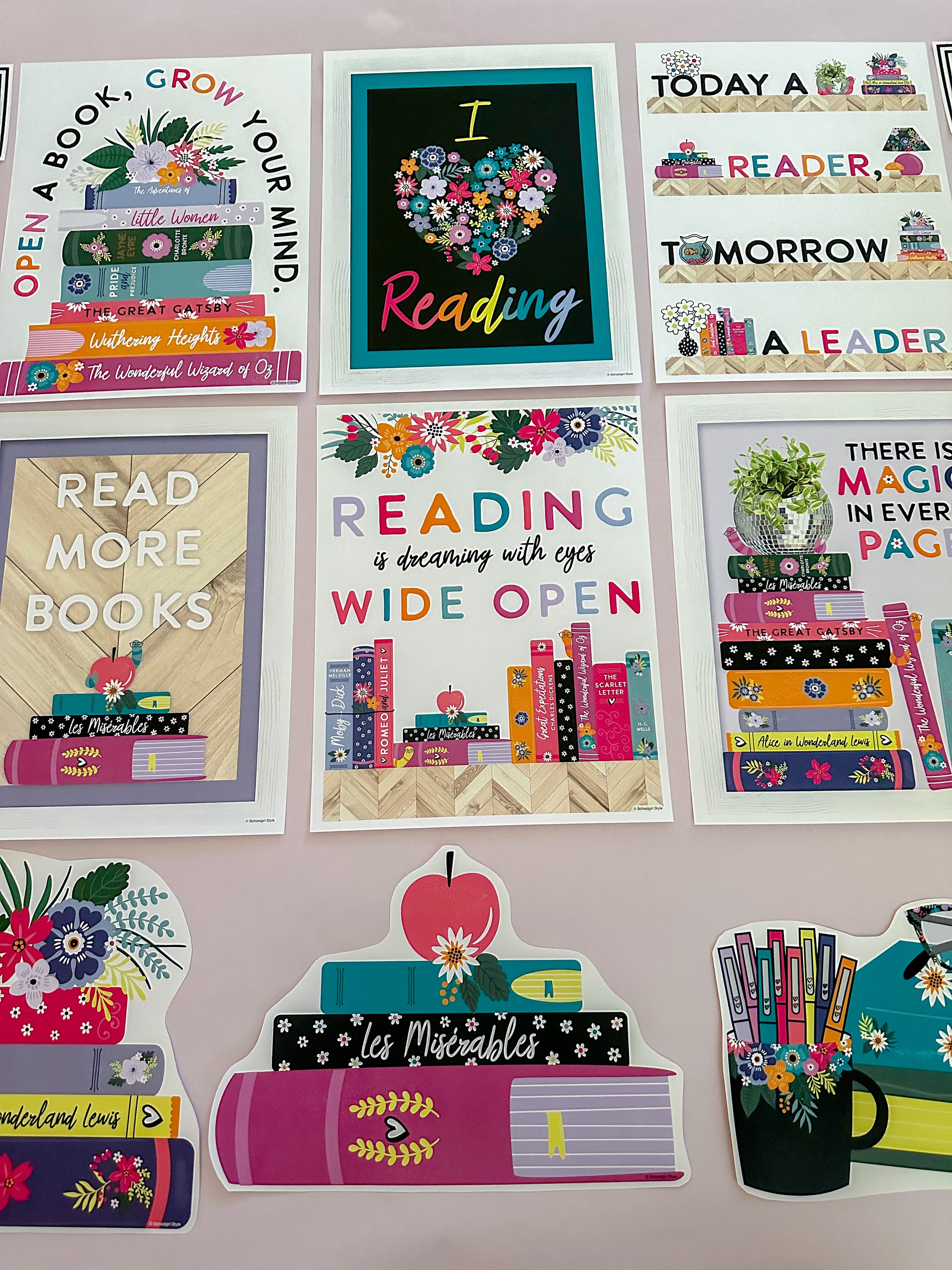 Reading Mini Posters Set | Reading Month Classroom Decor | UPRINT | Sc ...