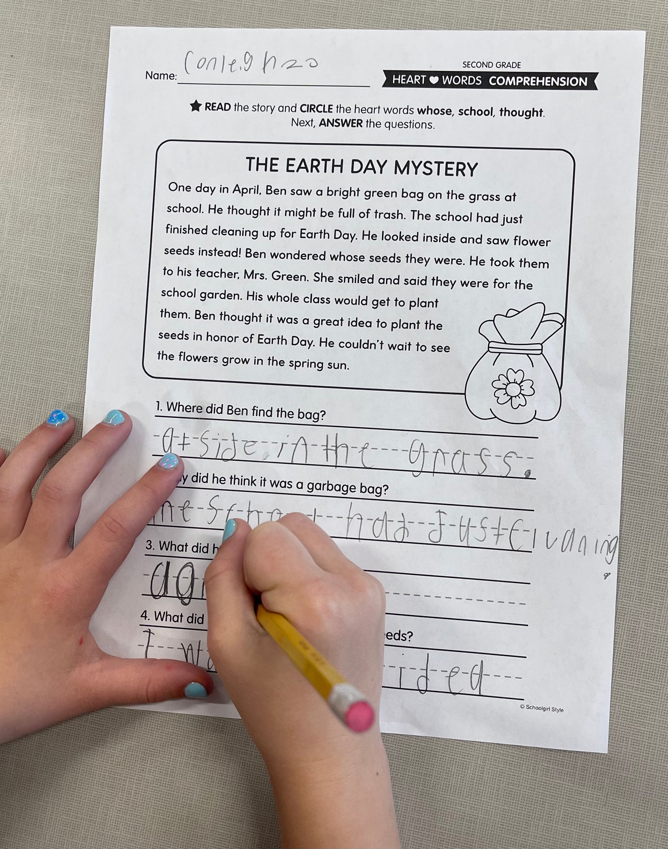 Printable Second Grade April Daily Heart Words