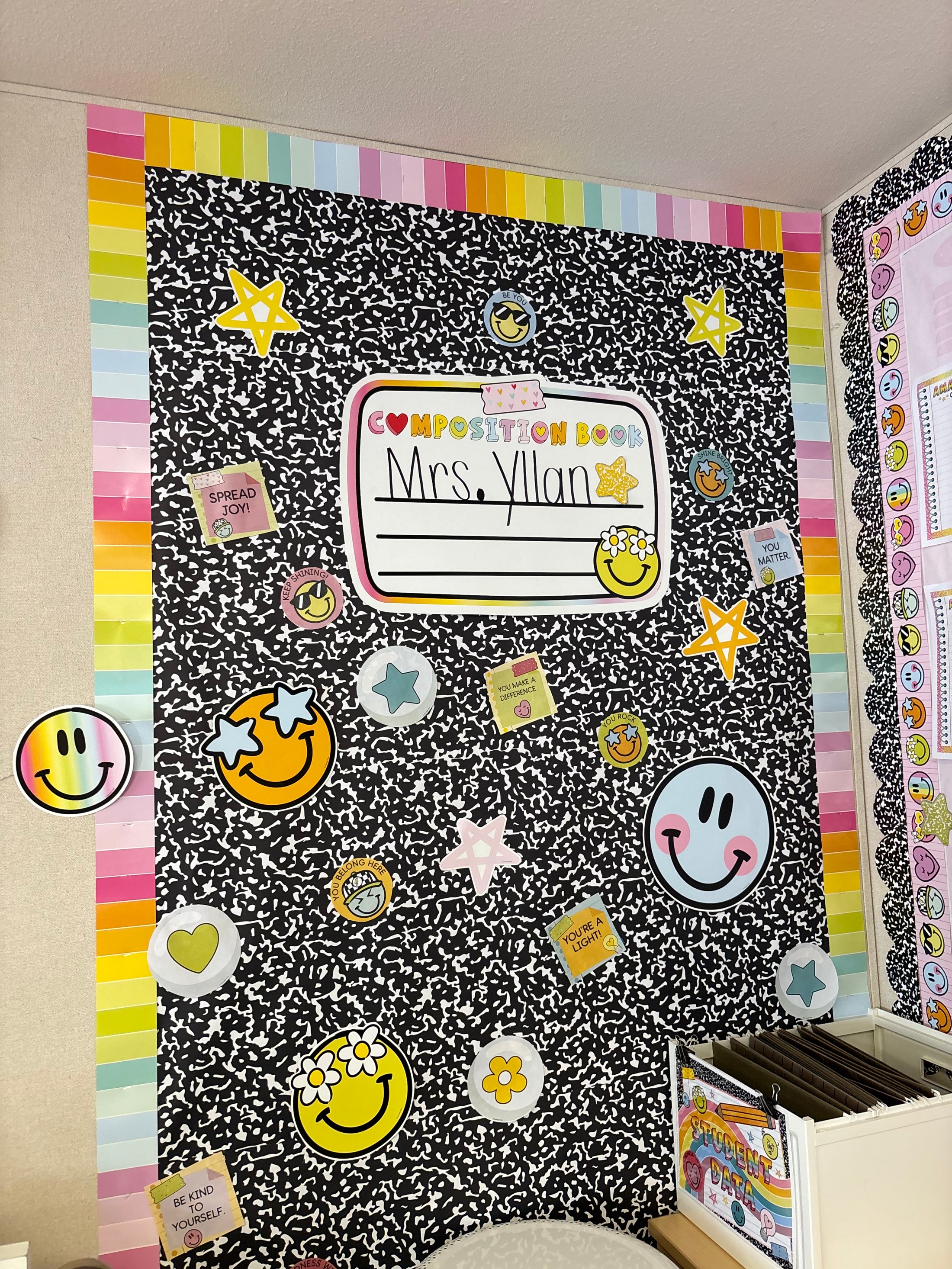 Rainbow Pastel Composition Notebook Statement Piece | Emotional Rollercoaster