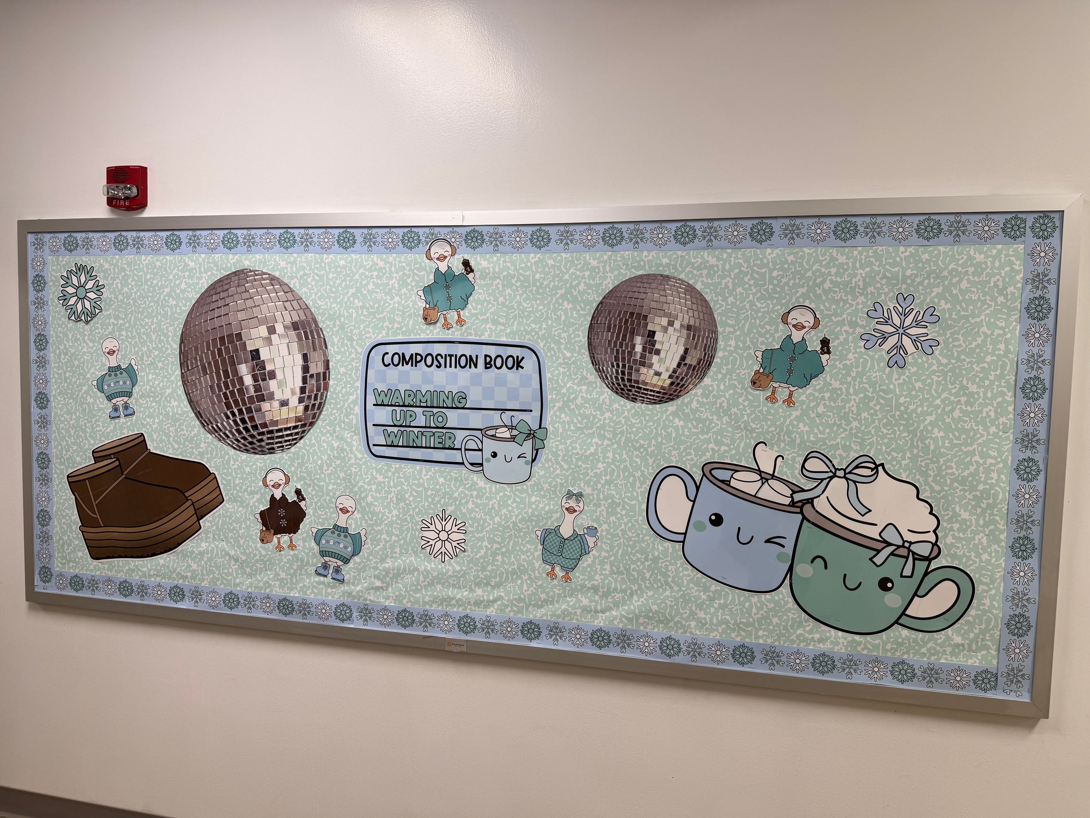 winter classroom bulletin board