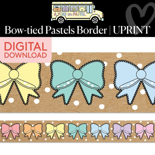 Printable Bow-tied Pastels Border | A Year In Pastel
