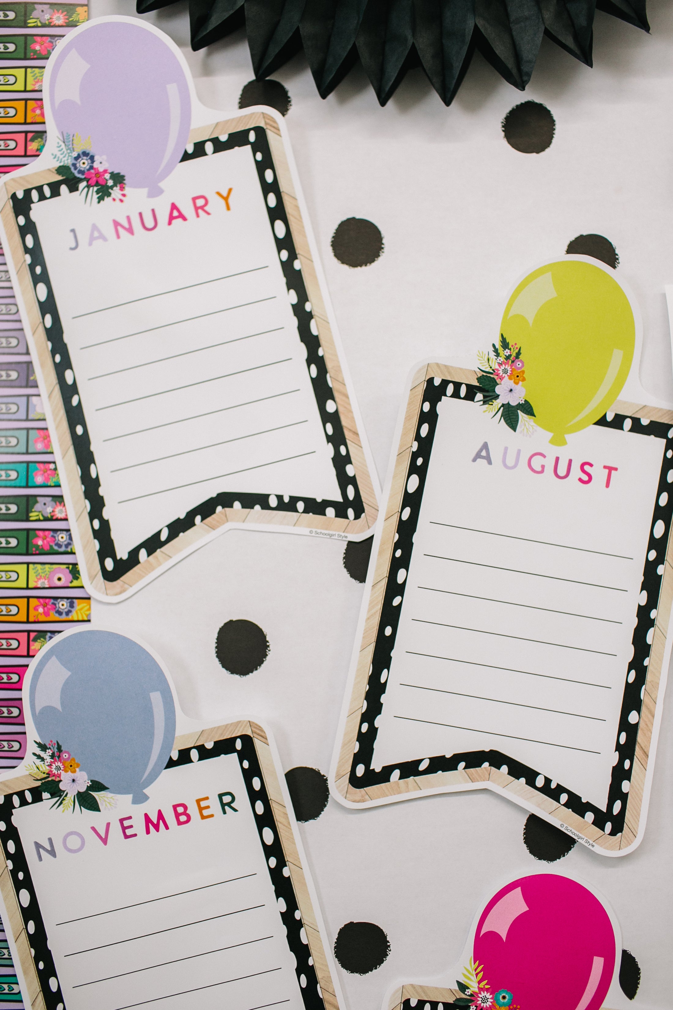 Printable Classroom Birthdays Bulletin Board Set | Midnight Meadow