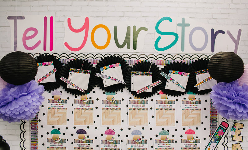 "Tell Your Story" Inspirational Classroom Headline | UPRINT | Midnight Meadow | Schoolgirl Style