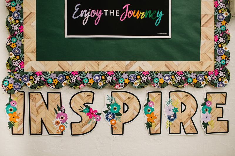 Shiplap  Letters | Floral Classroom Decor| Midnight Meadow | UPRINT  | Schoolgirl Style