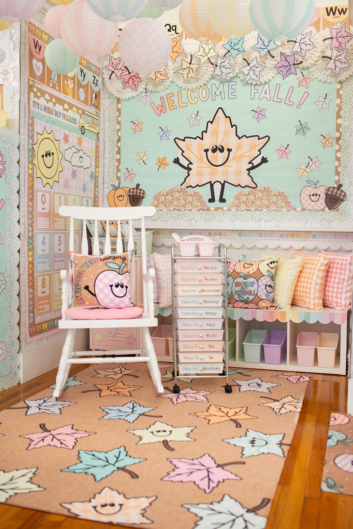 pastel fall bulletin board set