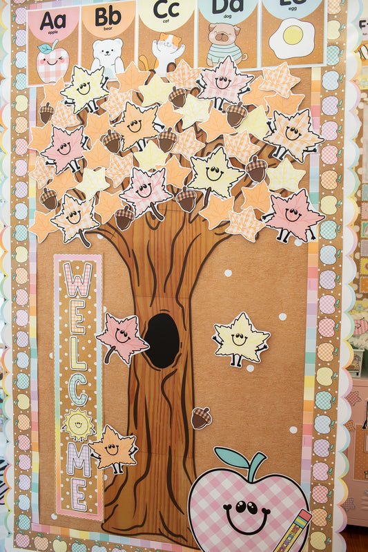 pastel leaves classroom tree