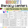 Short I CVC Phonics Centers | Literacy Centers | Kindergarten, First Grade