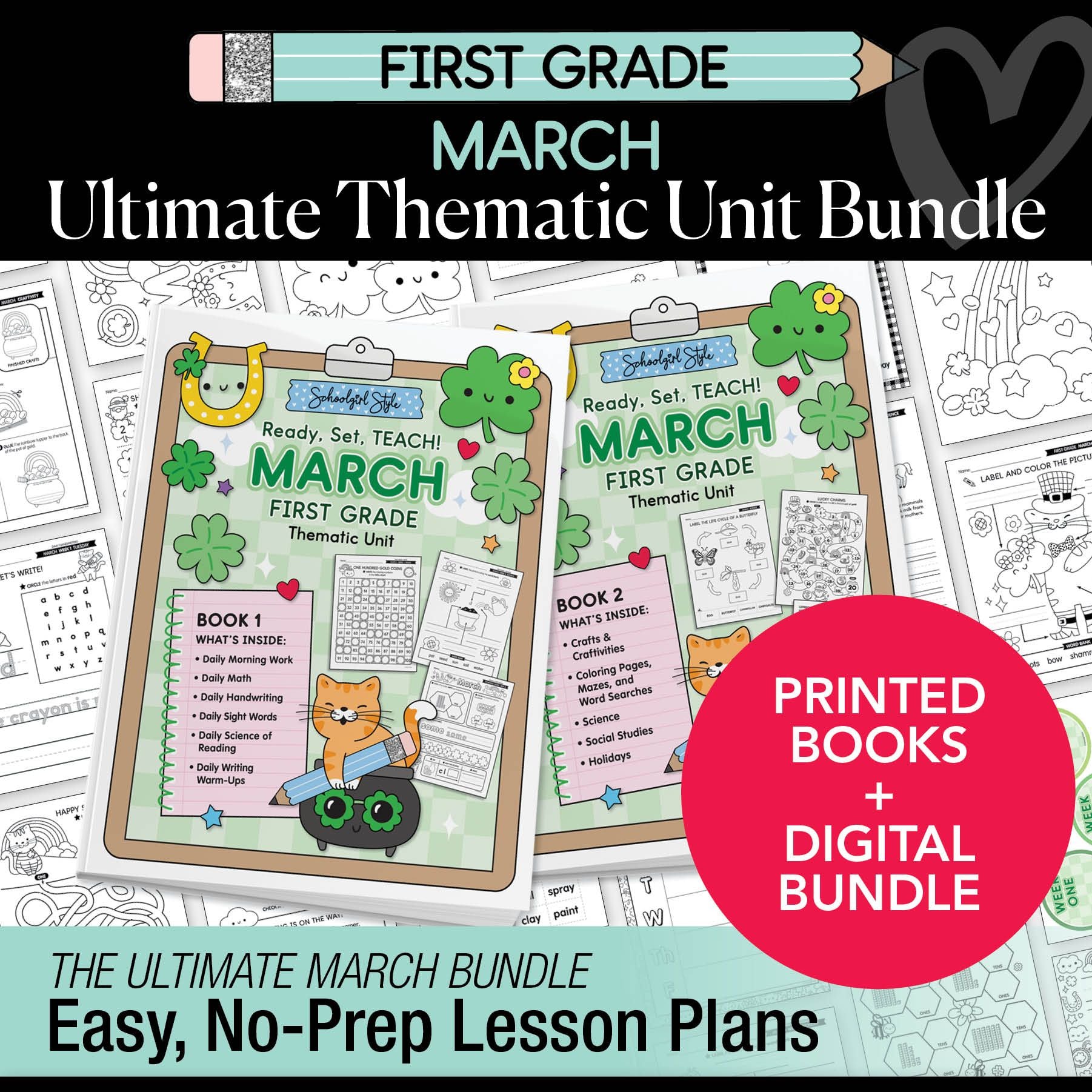Ultimate First Grade March Thematic Unit Bundle