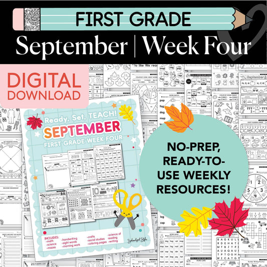 Printable First Grade September Week 4 Resources