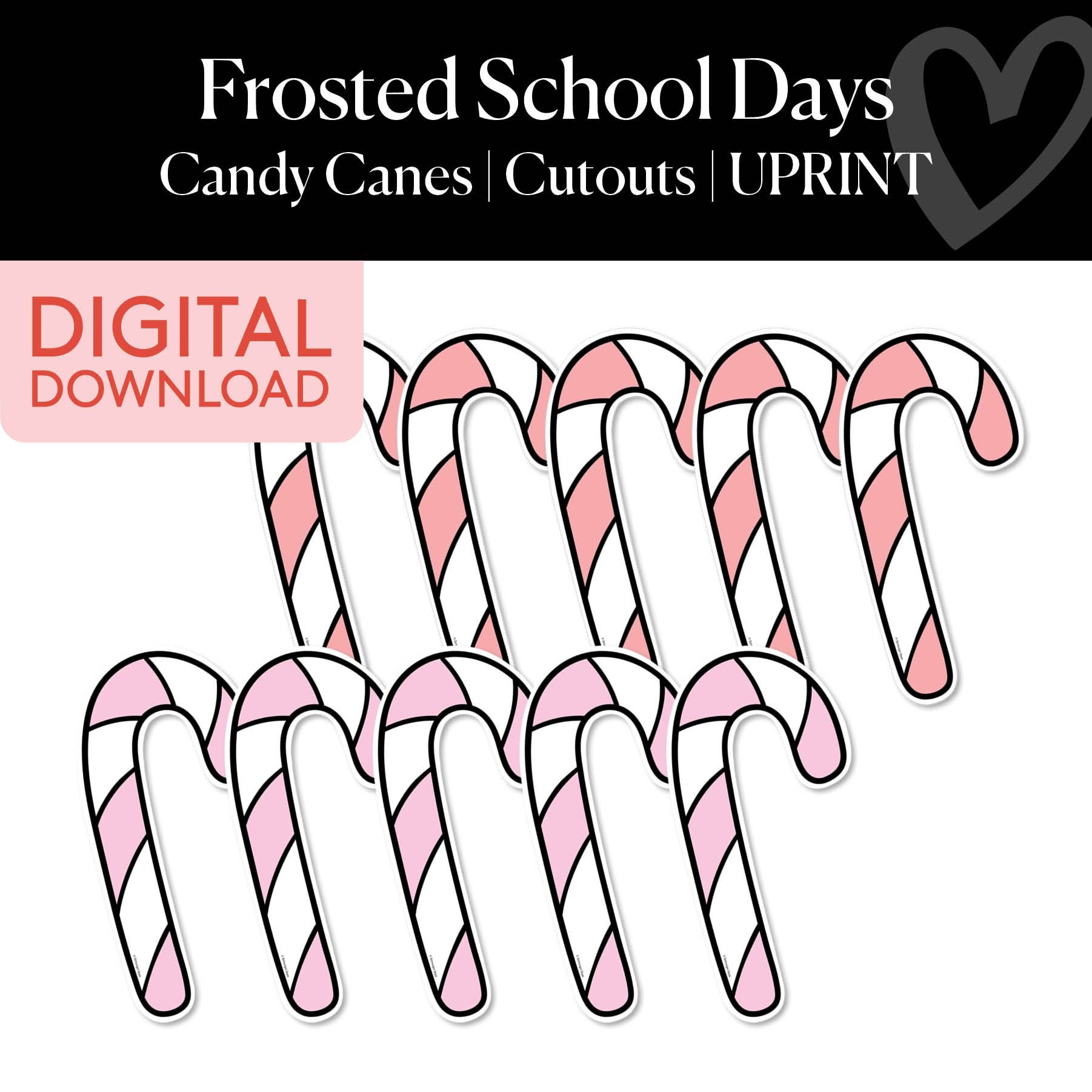 Printable Christmas Candy Cane Cutouts | Frosted School Days