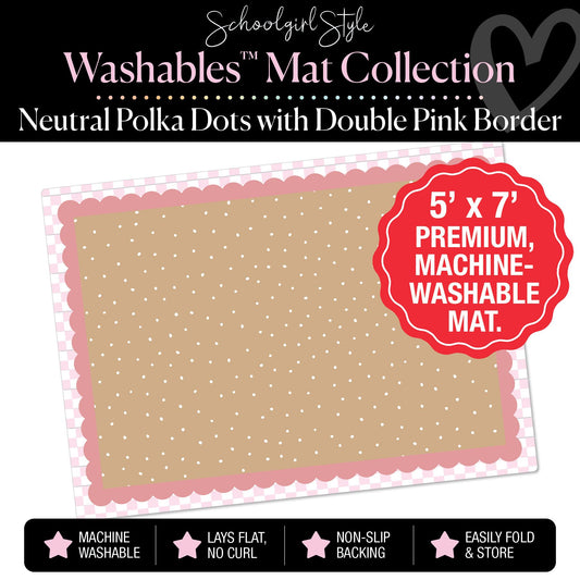 Banner Backdrop with Pink Checkerboard Border Classroom Mat by Schoolgirl Style