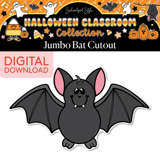 Printable Halloween Bat Jumbo Cutouts | 90s Teacher