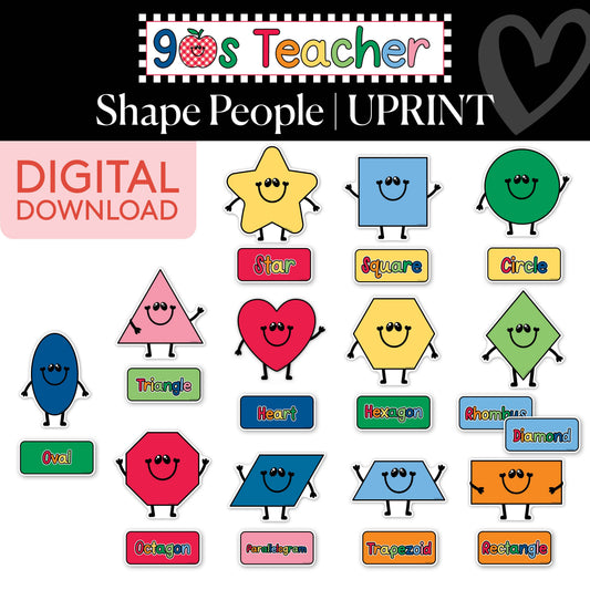 Printable Retro Shape People | 90s Teacher