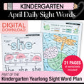 Load image into Gallery viewer, Printable Kindergarten April Daily Sight Words
