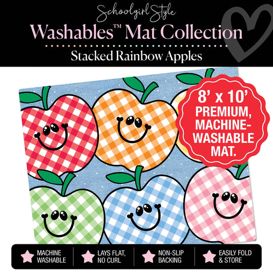 Stacked Rainbow Apples Classroom Mat by Schoolgirl Style