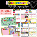 Load image into Gallery viewer, Printable Bright Rainbow Editable Google and PowerPoint Classroom Slides | School Days
