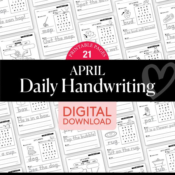 Printable April Daily Handwriting