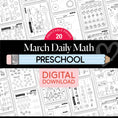 Load image into Gallery viewer, Printable Preschool March Daily Math
