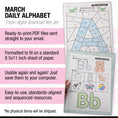 Load image into Gallery viewer, Printable Kindergarten March Daily Alphabet (Y, Z, & Full Alphabet Review)
