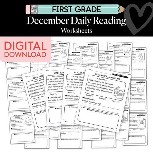 Printable First Grade December Daily Reading
