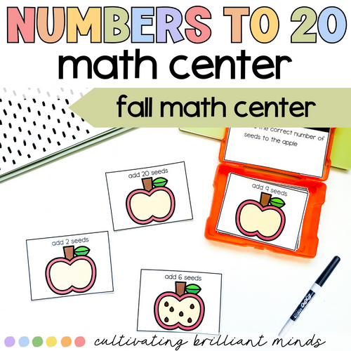 Fall Apple Numbers to 20 Math Center | Autumn | Kindergarten, 1st Grade