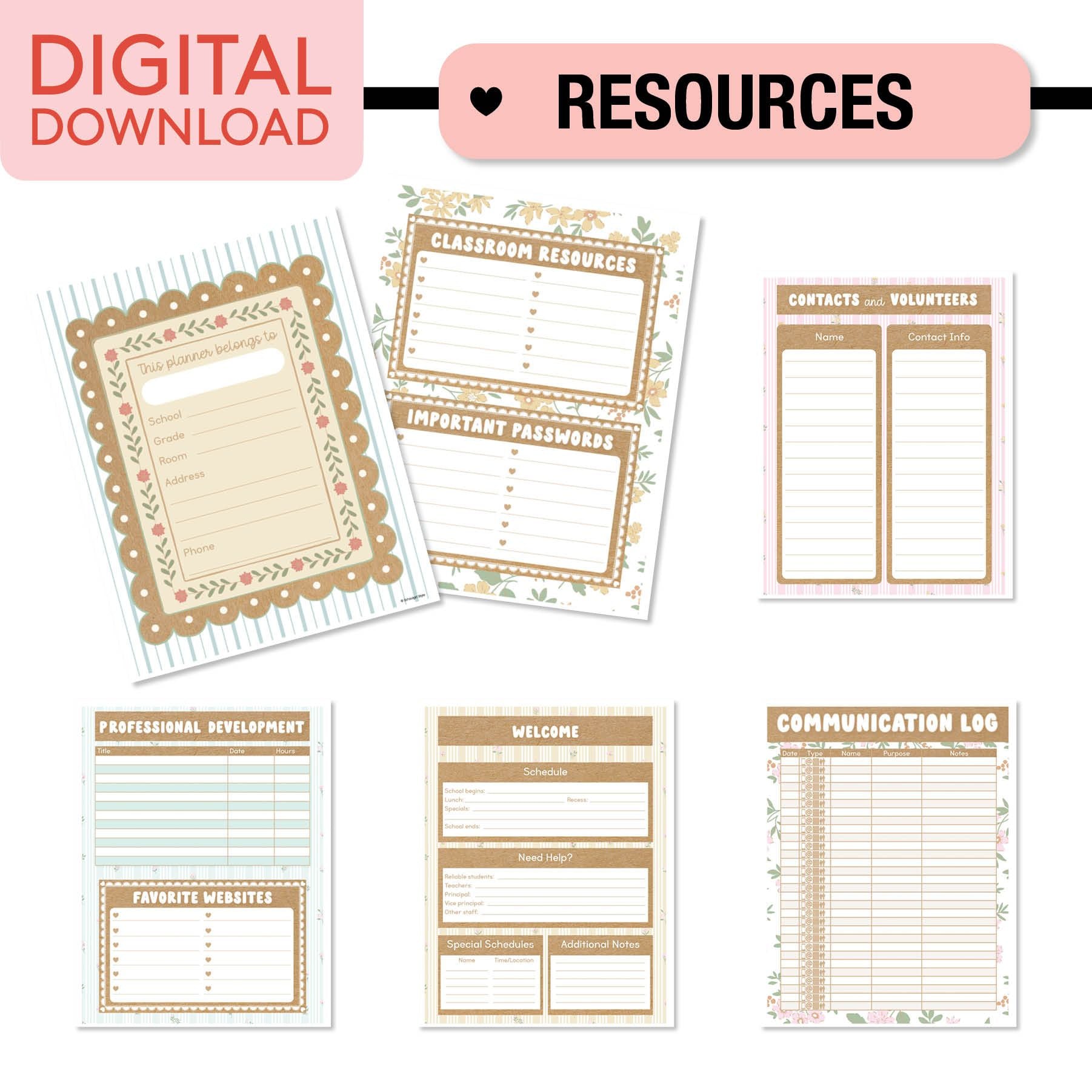Printable Teacher Planner | Miss Honey's Cottage Classroom
