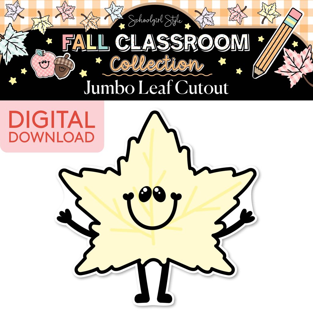Printable Pastel Fall Leaf Jumbo Cutouts