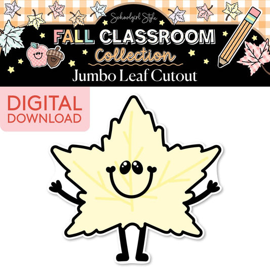 Printable Pastel Fall Leaf Jumbo Cutouts